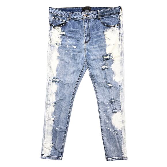 THRT Dreamer Distressed High-Rise Straight Leg Stretch Jeans Men's 40X30 - Picture 1 of 7